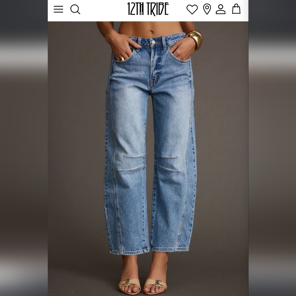 12th Tribe Light Blue Barrel Jeans